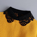 Miniatyrbilde 1 av 5: Dame falsk krage Avtakbar halv genser dekorasjon vinter Qingge hollow collar [black]]