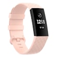 Pikkukuva 1 / 5: Vaaleanpunainen Vaaleanpunainen 18mm Hopeanvärinen Solki Tpu Ranneke Kellonranneke yhteensopiva Fitbit Charge 4 / Charge 3 / Charge 3 Se:n kanssa, Koko: L