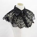 Miniatyrbilde 5 av 5: Dame falsk krage Avtakbar halv Gull Silke Svart Blonde Point Picture color