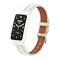 Miniatyrbillede 1 af 5: Varm Hvid Elfenben Farvet Etui Varm Hvid Elfenben Farvet Etui Mikrofiber Læder Urrem kompatibel med Xiaomi Mi Band 7 Pro