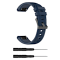 Miniatyrbillede 1 af 5: Mørkeblå Mørkeblå kompatibel med Garmin Fenix5 (22mm) silikonerem
