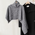 Miniatyrbilde 4 av 5: Dame falsk krage Avtakbar halv Turtleneck Pullover Strikket Apricot 120cm