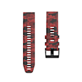 Pikkukuva 3 / 4: Punainen Punainen Camouflage Silikoni Kellon Ranneke yhteensopiva Garmin Fenix 7x:n kanssa