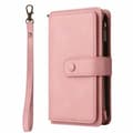Etui til iPhone 15 PLUS pink Soft-Touch kortfølsom lynlås Pung med Kortholder