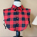 Miniatyrbilde 1 av 5: Dame falsk krage Avtakbar halvfarget skjorte Bottomin Large plaid red size m