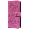 Fodral för iPhone 13 Rosaröd Comic Sakura Katt 3D Präglat Flip Helkroppsskydd