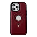Fodral för iPhone 16pro 6,1 tum Claret Lämplig för magnetiskt läderstrukturstativ