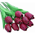 Miniatyrbilde 2 av 4: 10 Fantastiske Realistiske Touch PU Kunstige Tulipaner Bukett Med Stilk - Gul Purple