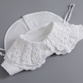 Miniatyrbilde 1 av 5: Dame falsk krage Avtakbar halvdukke Hvit sjal genser D Half-length three-layer