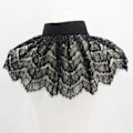 Miniatyrbilde 4 av 5: Dame falsk krage Avtakbar halv Gull Silke Svart Blonde Point Picture color