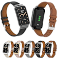 Miniatyrbillede 5 af 5: Varm Hvid Varm Hvid Lille Talje Læder Urrem kompatibel med Xiaomi Mi Band 7 Pro