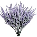 Pikkukuva 1 / 5: Keinotekoiset laventelikukat, 8 kpl, eläväiset UV-säteilyn kestävät tekopensaat, vihreät pensaat, kukkakimppu Lavender 6