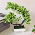 Miniatyrbilde 3 av 5: Kunstig Blomst Furuplante Bonsai Hage DIY Feriefest Hjem Skrivebordsdekor Green