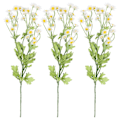 Miniatyrbillede 1 af 2: 3 stk. Huspynt Simulation Tusindfryd Buket Falske Tusindfryd Kunstige Blomsterstængler Kunstige Tusindfryd Pluk Stængler