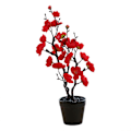 Miniatyrbild 1 av 5: Konstgjord Bonsai Två Grenar Dekorativ DIY Plommonblom Fake Blomkruka Hem Rum Dekoration Red B