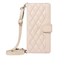 Etui til iPhone 16 Pro Beige lang snor ins Crossbody Kortholder Almindelig Diamant Spot