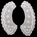 Miniatyrbilde 2 av 4: Dame falsk krage Avtakbar halv Bomull Brodert Skulder White White