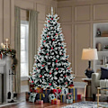 Miniatyrbilde 1 av 5: Livingandhome 180 cm Kunstig Juletre med Snødekte Tupper og Røde Bær
