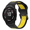 Miniatyrbillede 1 af 5: Sort Gul Sort Gul 26mm To-farvet Silikonerem kompatibel med Garmin Fenix 6X