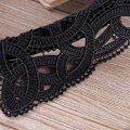 Miniatyrbild 5 av 5: Lös krage för kvinnor, avtagbar halvkrage i vattenlöslig spets Black