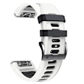 Miniatyrbillede 3 af 5: Hvid Sort Hvid Sort 26mm Silikone Urrem kompatibel med Garmin Tactix 7 Pro