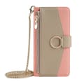 Etui til iPhone 15 Plus Pink (med hardwarekæde) Flip Wallet med kortholderrem og stativ