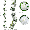 Miniatyrbillede 2 af 5: 6 stk. 12 meter Kunstig Rose Ranke Falsk Blomsterguirlande Kunstig Silke Blomster Hængende Efeu til Bryllupsbue Fest Ceremoni Baggrund Væg Haveindretning