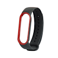 Miniatyrbillede 1 af 2: Sort Rød Sort Rød kompatibel med Xiaomi Mi Band 5 Tofarvet Tpe Urrem