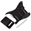 Pikkukuva 3 / 4: Musta 3-kerroksinen SSS Rail -tyyppinen sähkökitaran pickguard, johdotettu ja varustettu mikrofonilla, 11 reiällä