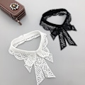 Miniatyrbilde 5 av 5: Dame falsk krage Avtakbar halv Vannløselig Broderi D ZM20220503 White * ZM20220503