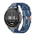 Miniatyrbild 1 av 5: Blå Blårandig Vävd Nylon Armbandsrem Kompatibel med Xiaomi Mi Watch Color, Garmin Vivoactive 4