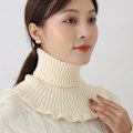 Miniatyrbilde 3 av 5: Dame falsk krage Varm halsbeskyttelse Bandana Allsidig D (1 wool scarf) bright red