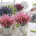 Miniatyrbillede 4 af 5: Kunstige buske 4-pak falske UV-resistente planter blomster, kunstige plastik klokkeblade grønt Pink 4 Pcs