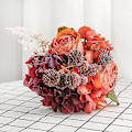 Miniatyrbilde 4 av 5: Lysfarget Kunstig Blomst Utsøkt Ingen Visning Falsk Silkeblomst Simuleringsrose for Hjemmet White