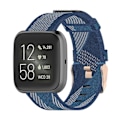 Pikkukuva 1 / 5: Sininen raidallinen kudottu nylonranneke, yhteensopiva Fitbit Versa 2:n, Fitbit Versan, Fitbit Versa Liten ja Fitbit Blazen kanssa