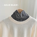 Miniatyrbilde 1 av 5: Dame falsk krage Avtakbar halv Avtakbar Høy Hals Inner Striped black