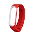 Pikkukuva 1 / 2: Punainen Valkoinen Punainen Valkoinen yhteensopiva Xiaomi Mi Band 5:n kanssa Kaksivärinen Tpe-ranneke