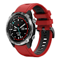 Miniatyrbilde 1 av 5: Rød Svart Rød Svart Tofarget Silikonklokkereim kompatibel med Garmin Descent Mk 2