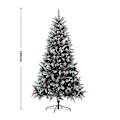 Miniatyrbilde 3 av 5: Livingandhome 180 cm Kunstig Juletre med Snødekte Tupper og Røde Bær