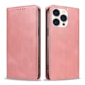 Fodral för iPhone 15 Rosa Kalvskinn Magnetisk Flip