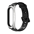 Miniatyrbillede 1 af 5: Sort Sølv Sort Sølv kompatibel med Xiaomi Mi Band 6/5/4/3 Silikonerem GT Etui