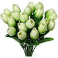 Pikkukuva 1 / 5: Keinotekoiset tulppaanikukat, 20 kpl 34 cm keinotekoisia lateksitulppaaneja kodin, huoneen, toimiston, juhlien ja häiden koristeluun, valkoinen Light Green