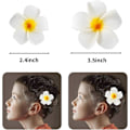 Miniatyrbilde 2 av 5: 50 stk. 3,5\" Hawaiisk Frangipani Kunstige Plumeria Blomster Hårspenner til Hatt for Fest Strandferie Hjem Bryllupsdekorasjon (Blandede Farger) Green 3.5Inch