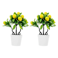 Miniatyrbilde 1 av 3: 2 stk. Kunstige Planter Innendørs Falsk Bonsai Plante Falske Sitrontreplanter Kunstig Potte Sitrontre Falsk Sitronfrukt