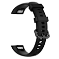 Miniatyrbillede 4 af 5: Sort Sort Silikone Urrem kompatibel med Huawei Honor Band 4 / Band 5