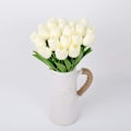 Miniatyrbillede 2 af 5: 24 stk. Fake Tulips Lilla Real Touch Tulips Blomster Tulips Kunstige Blomster Falske Blomster Bulk Kunstig Udendørs Milky White