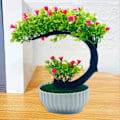 Miniatyrbild 4 av 5: Falsk Bonsai Romantisk Ingen Vattning Plast Vacker Konstgjord Blomma Bonsai med Kruka Trädgårdstillbehör Pink