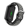 Miniatyrbillede 4 af 5: Sort Grå Sort Grå Silikone Urrem kompatibel med Xiaomi Mi Band 7 Pro