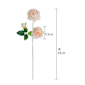 Miniatyrbillede 10 af 10: 1 STK 3 Hoveder Rose Silke Kunstig Pæon Blomst til Hjem Bryllup Væg Blomsterdekoration Blomsterfest Red
