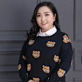 Miniatyrbilde 1 av 4: Dame falsk krage Vintergenser Hals Mote Skjortekrage D Black round neck 4XL
